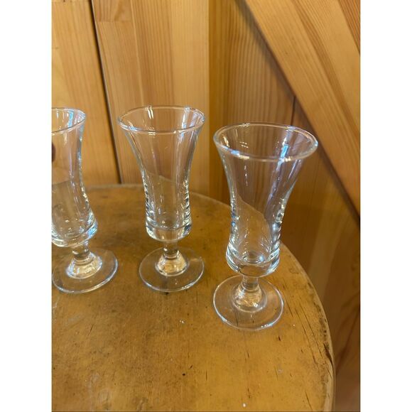 Vintage Mini Clear Glasses Apertiff Codials Shots set of 5 (5268) - Picture 4 of 9